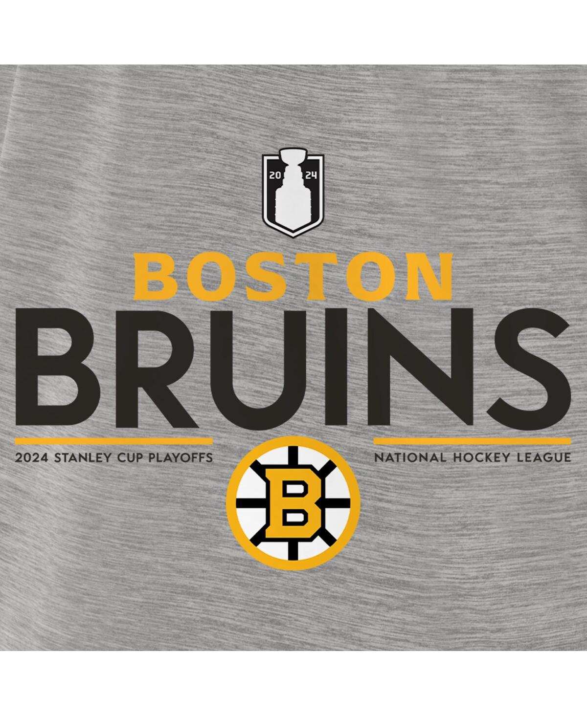 Fanatics Men's Gray Boston Bruins 2024 Stanley Cup Playoffs Authentic Pro T-shirt In Gray,gray