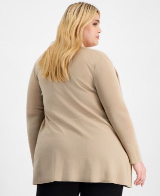 売れ筋商品|||アンクライン ニット&セーター アウター レディース Plus Size Monterey Open-Front Cardigan Latte Anne Klein Plus Size Monterey Open-Front Cardigan - Macy's
