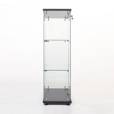 One Door Glass Cabinet Glass Display Cabinet With 3 Shelves