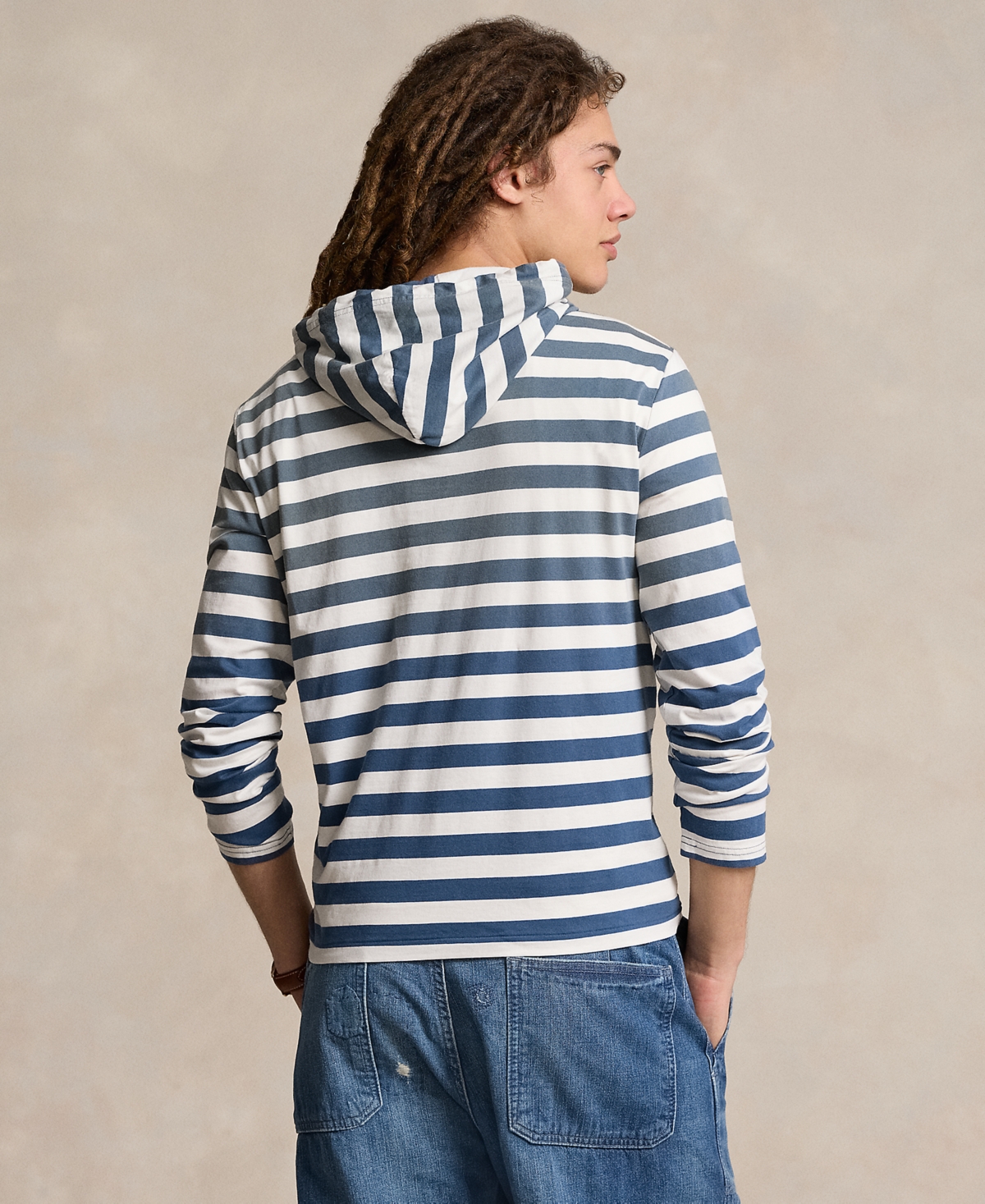 Polo Ralph Lauren Men's Striped Big Pony Hooded T-Shirt -nevis