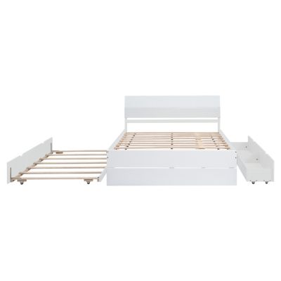 Streamdale Modern Full Bed with Trundle & 2 Drawers