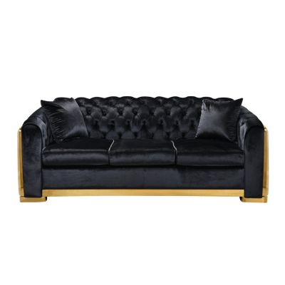  84" Tufted Velvet Sofa Set