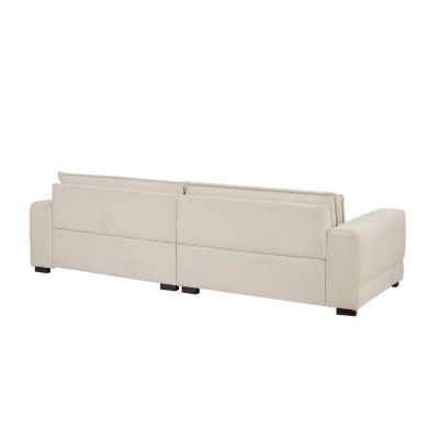 Modern Beige Upholstered Sofa for Multiple Spaces