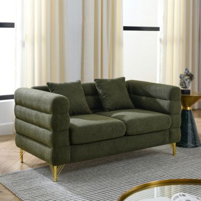 Streamdale Green Teddy 2 Seater Sectional Sofa