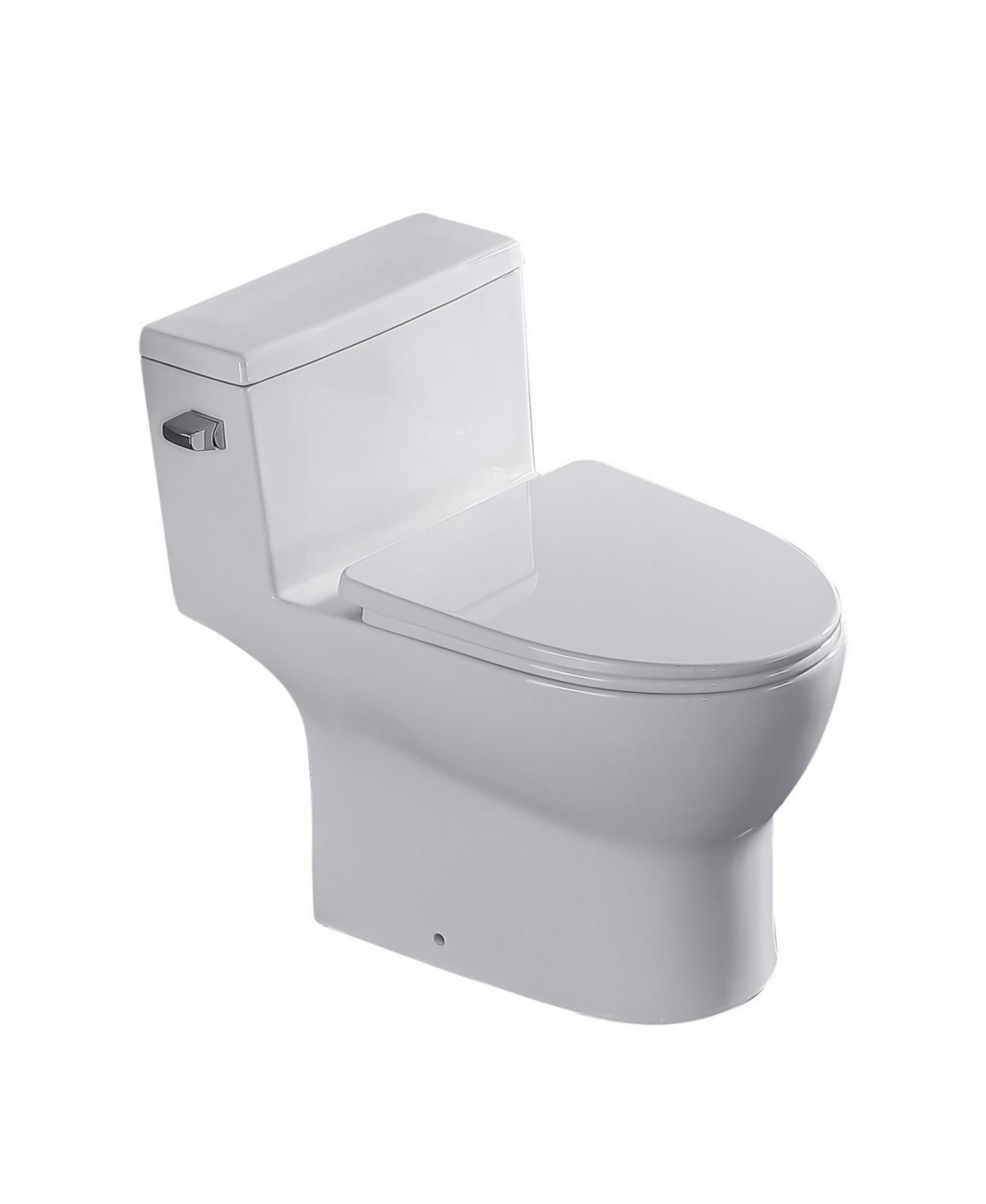 Ceramic One Piece Toilet, Single Flush With Soft Closing Seat 0003 - White