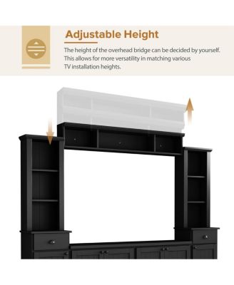 Modern TV Wall Unit Set With Ample Storage & Large Media Console