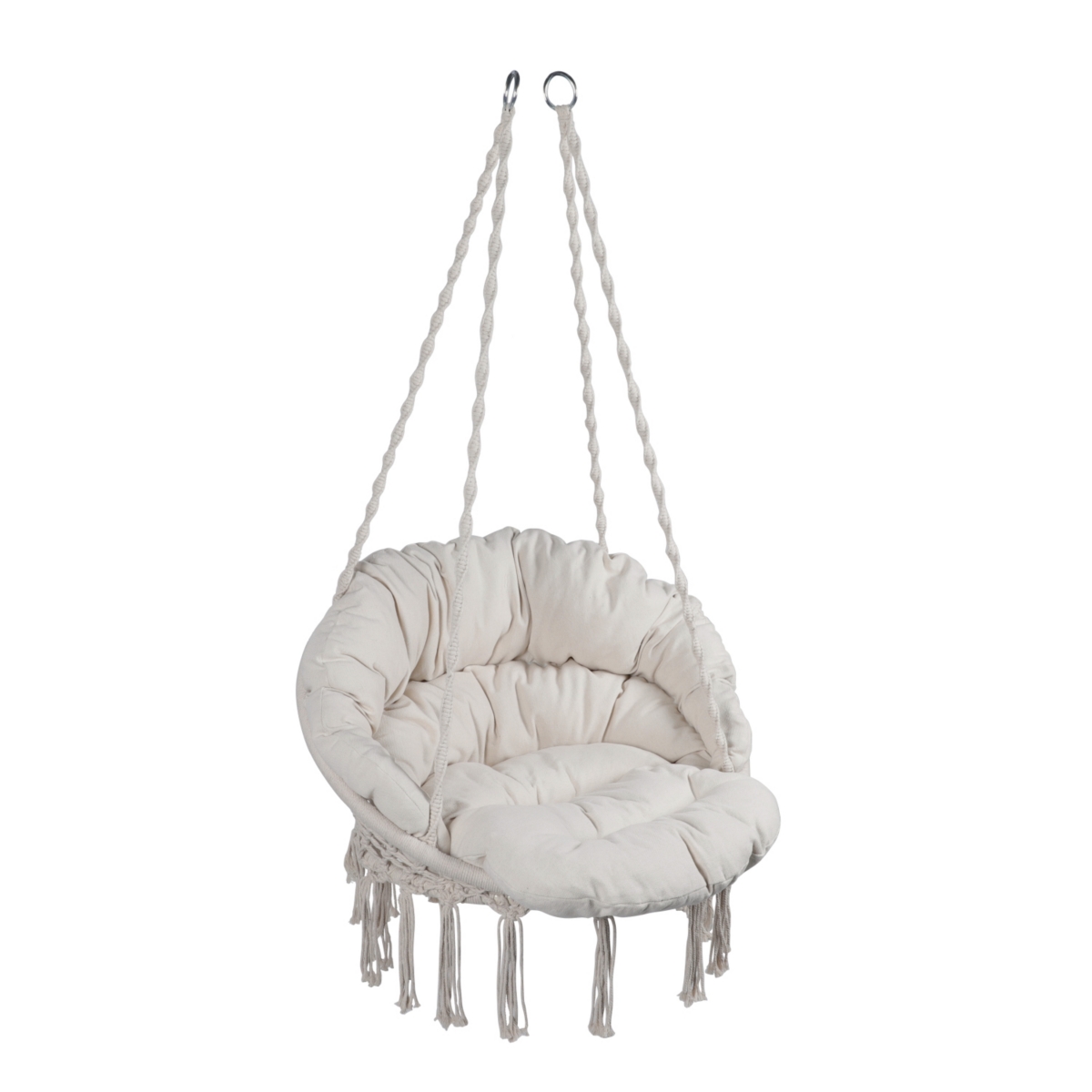 Streamdale Furniture Macrame Swing Chair for Indoor and Outdoor with Cushion