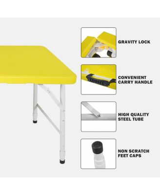 Streamdale 4FT Yellow Folding Table for Outdoor/Indoor Use