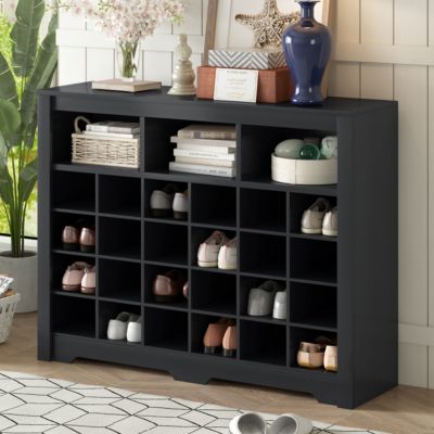 MDF and particle board Sleek 24 Shoe Cubby Console & Sideboard