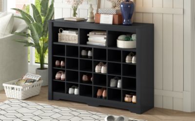 MDF and particle board Sleek 24 Shoe Cubby Console & Sideboard