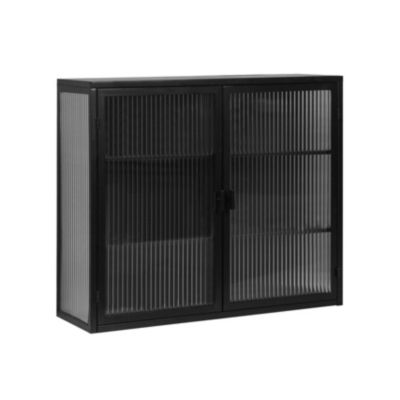 27.56" Glass Doors Modern Two-Door Wall Cabinet
