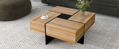 Modern Coffee Table with Hidden Storage & Sliding Top