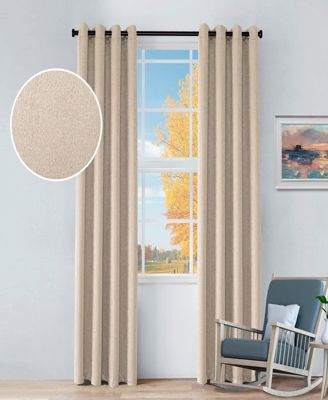 Senna Textured Room Darkening Grommet Curtain Set of 2 Panels, 52"x 108"