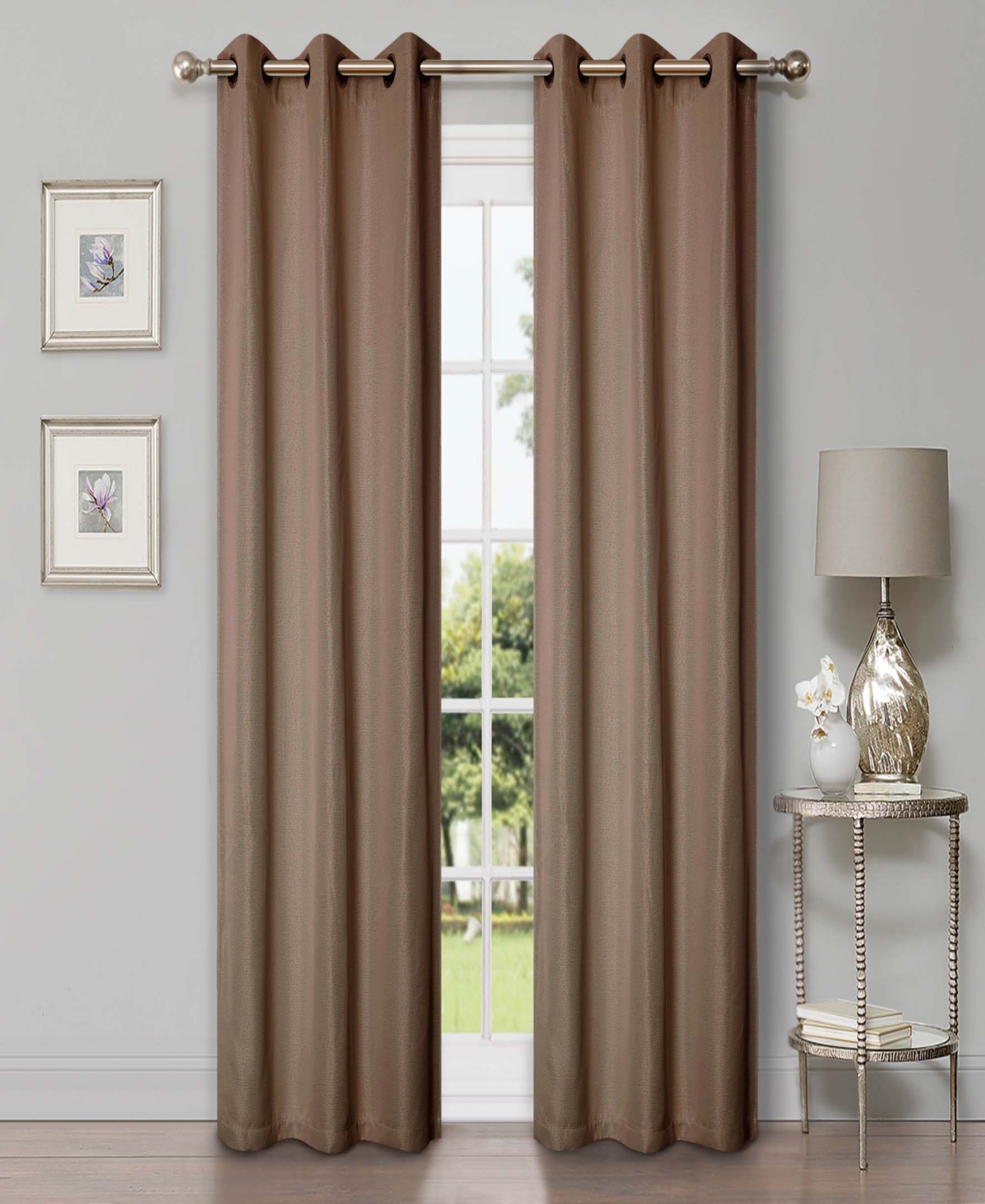 Superior Linen-Inspired Classic Room Darkening Modern Fade Resistant -Piece Curtain Set with Grommet Header Top