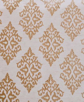Modern Venetian Damask Jacquard 2-Piece Curtain Panels with Grommet Header Top, 52" X 108"
