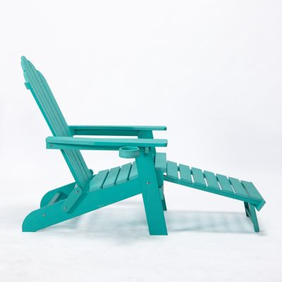 Streamdale Folding Adirondack Chair with Ottoman and Cupholder