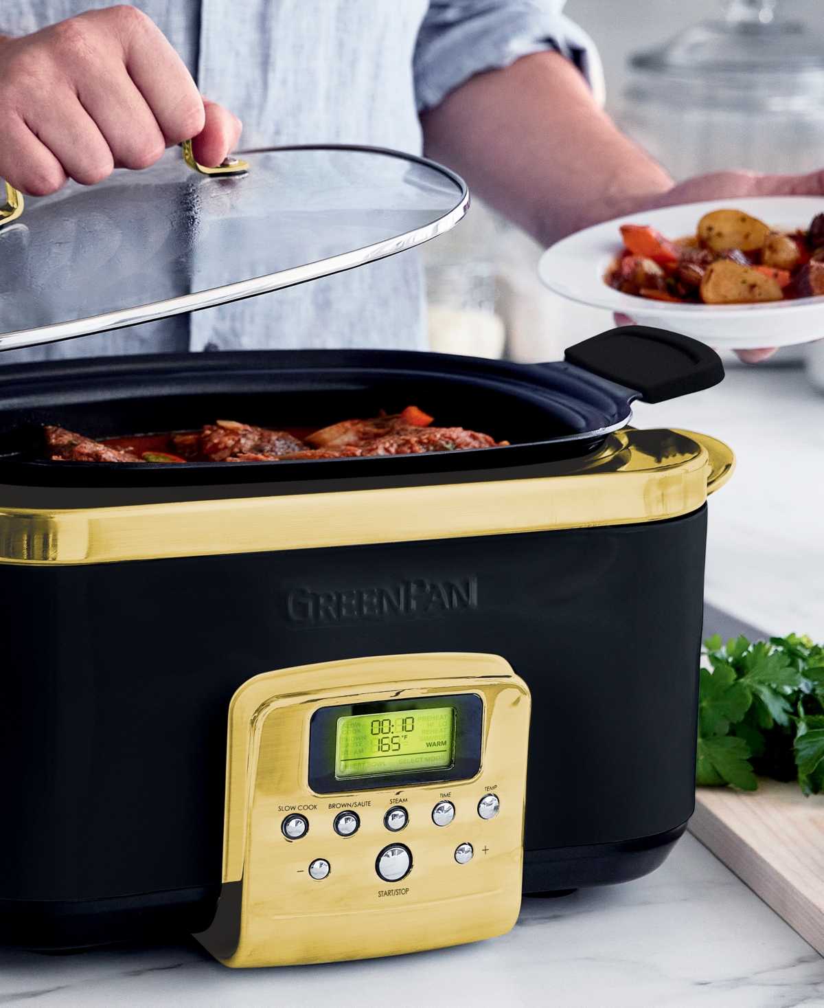 Greenpan Elite 18.9" Reserve Slow Cooker In Black