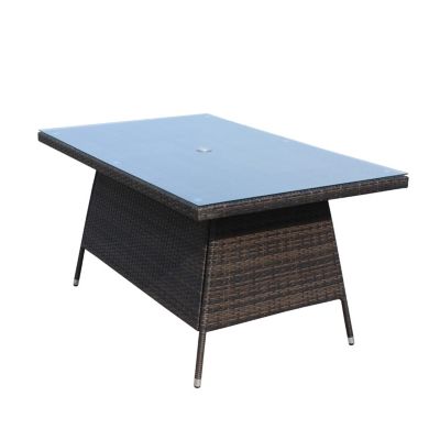 Glass Top Rectangular Patio Table