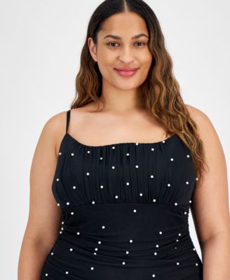 Trendy Plus Size Emma Faux-Pearl Beaded Gown