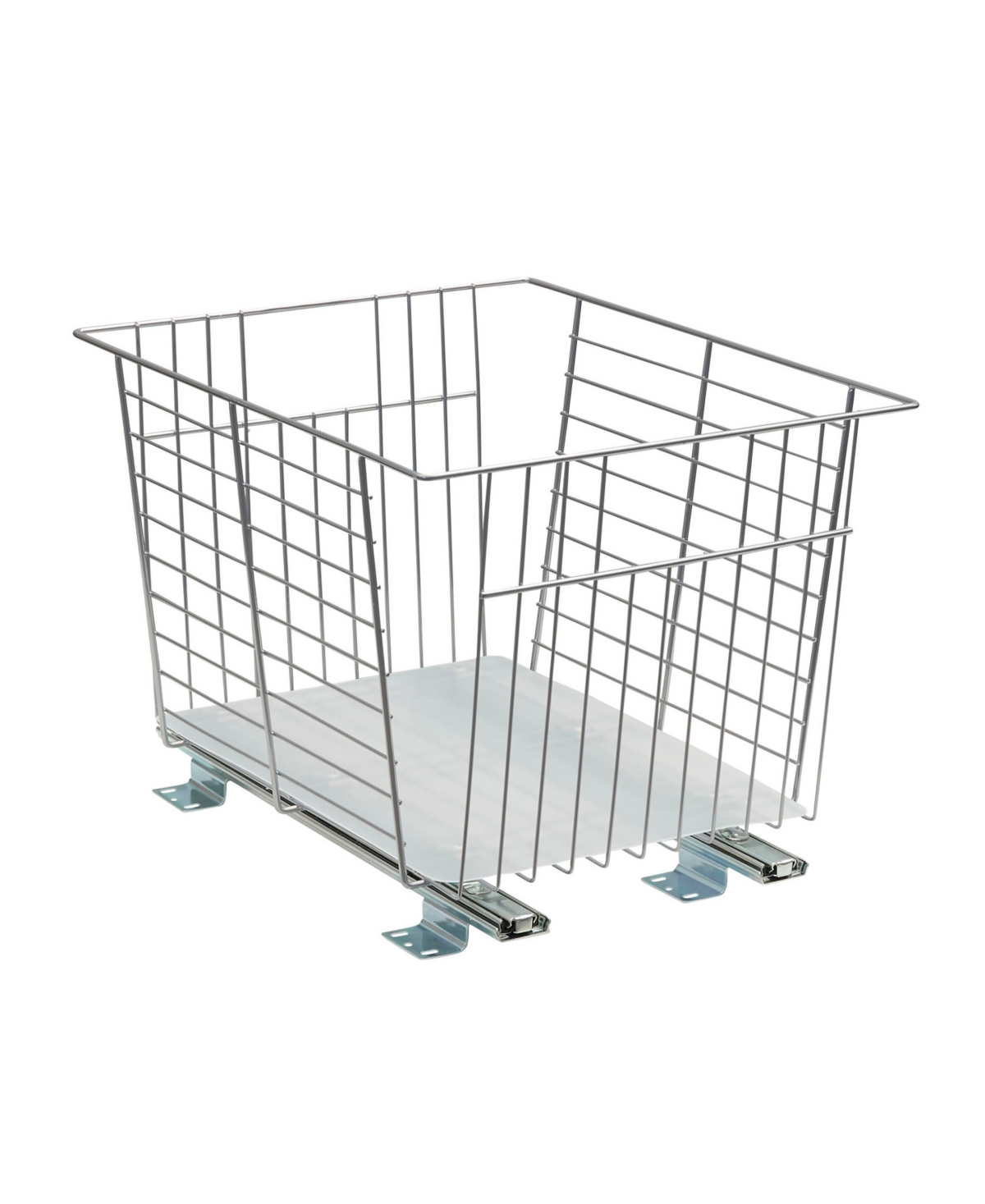 Household Essentials Glidez Steel Pull-out/slide-out Storage Organizer With Plastic Liner For Under Cabinet Or Wire Shelf In Silver
