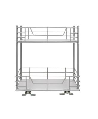 Glidez Steel Pull-Out/Slide-Out Storage Organizer with Plastic Liners for Under Cabinet or Wire Shelf 2-Tier Design