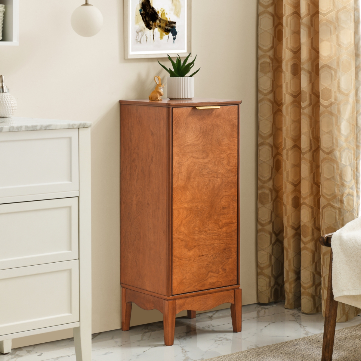 Streamdale Bathroom Floor & Linen Cabinet, Adjustable Shelves