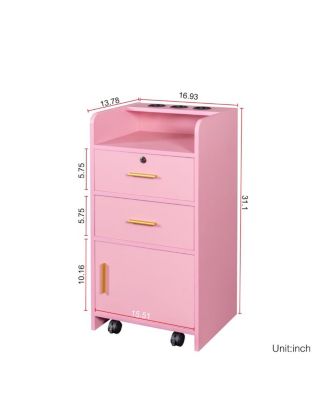 Salon Storage Cabinet with Hairdryer Holder