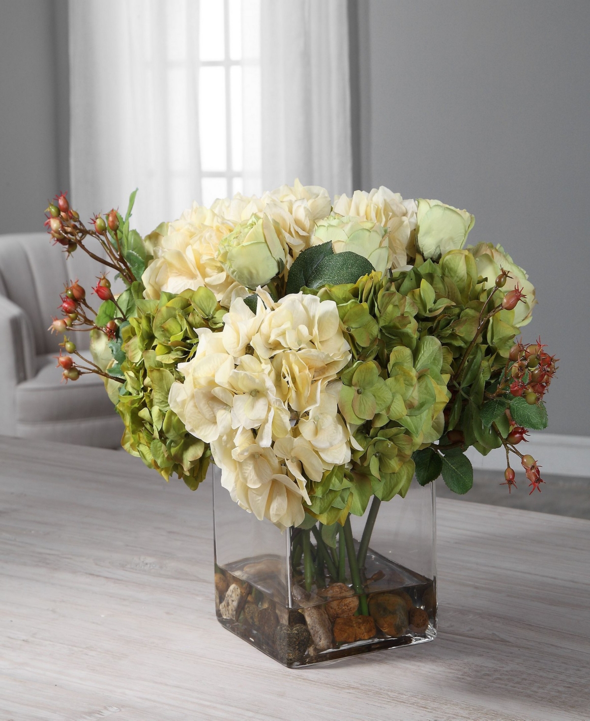 Uttermost Cecily Hydrangea Bouquet In Green