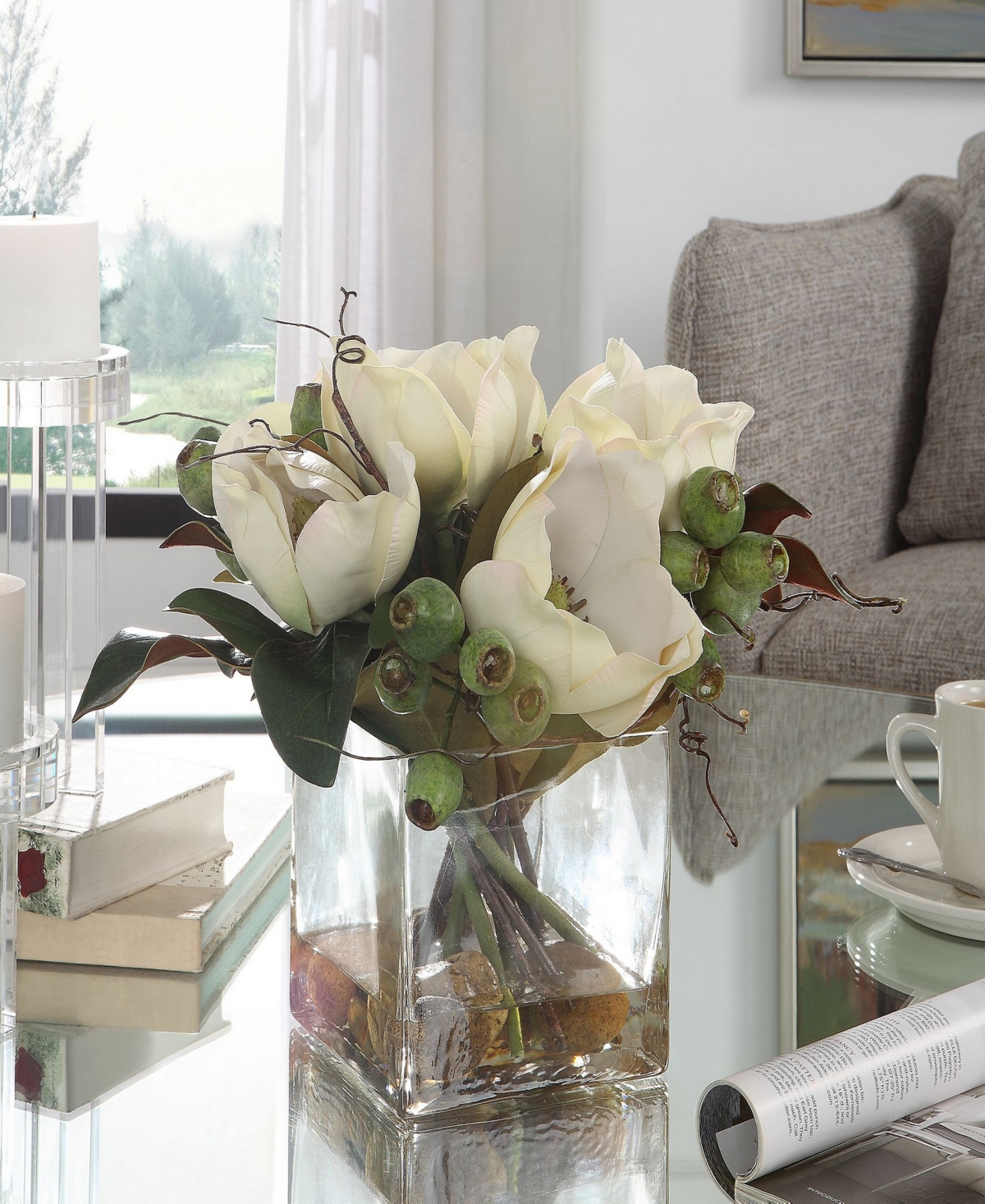 Uttermost Dobbins Magnolia Bouquet In White