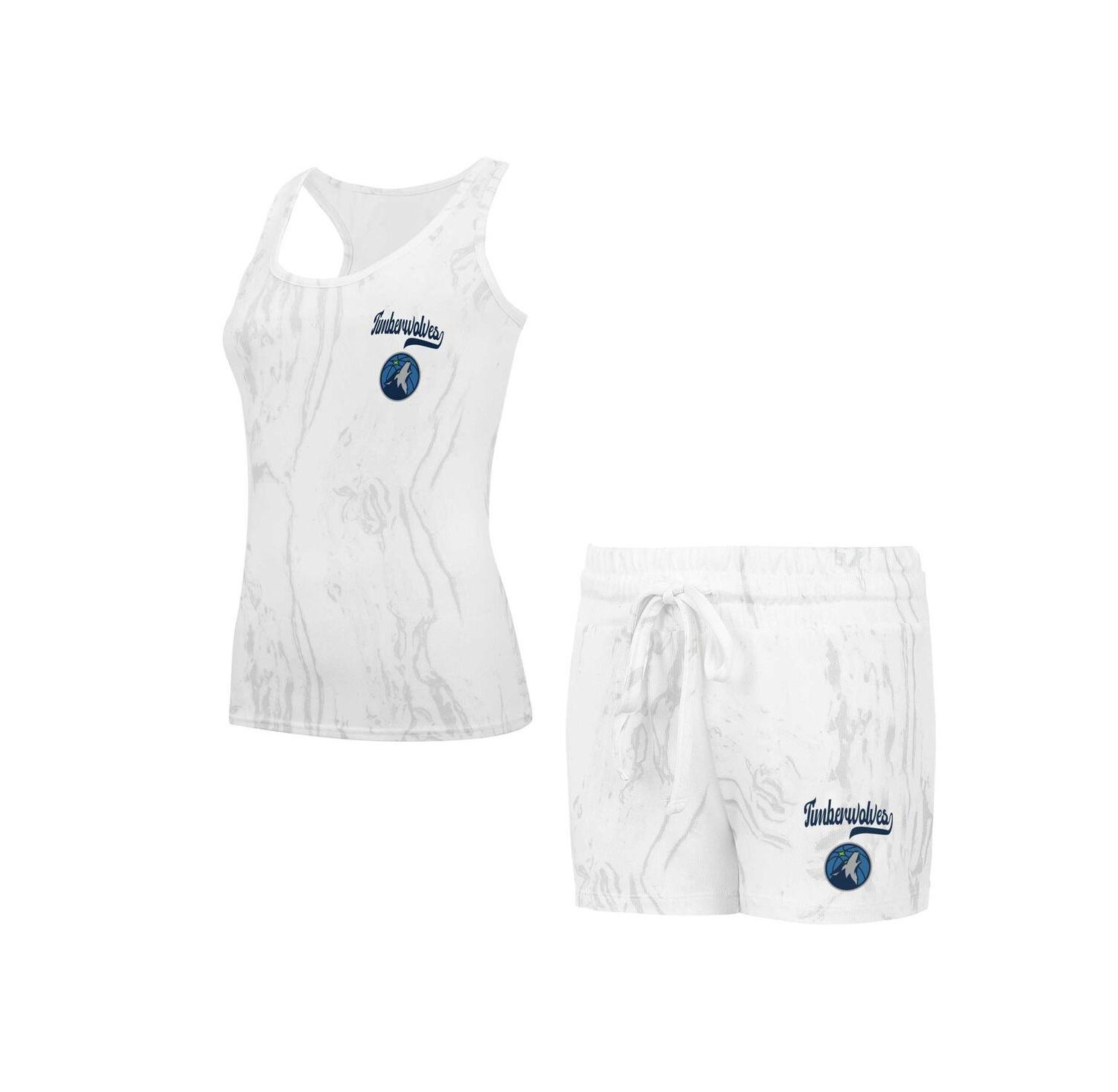 Women's White Minnesota Timberwolves Quartz Tank Top Shorts Set