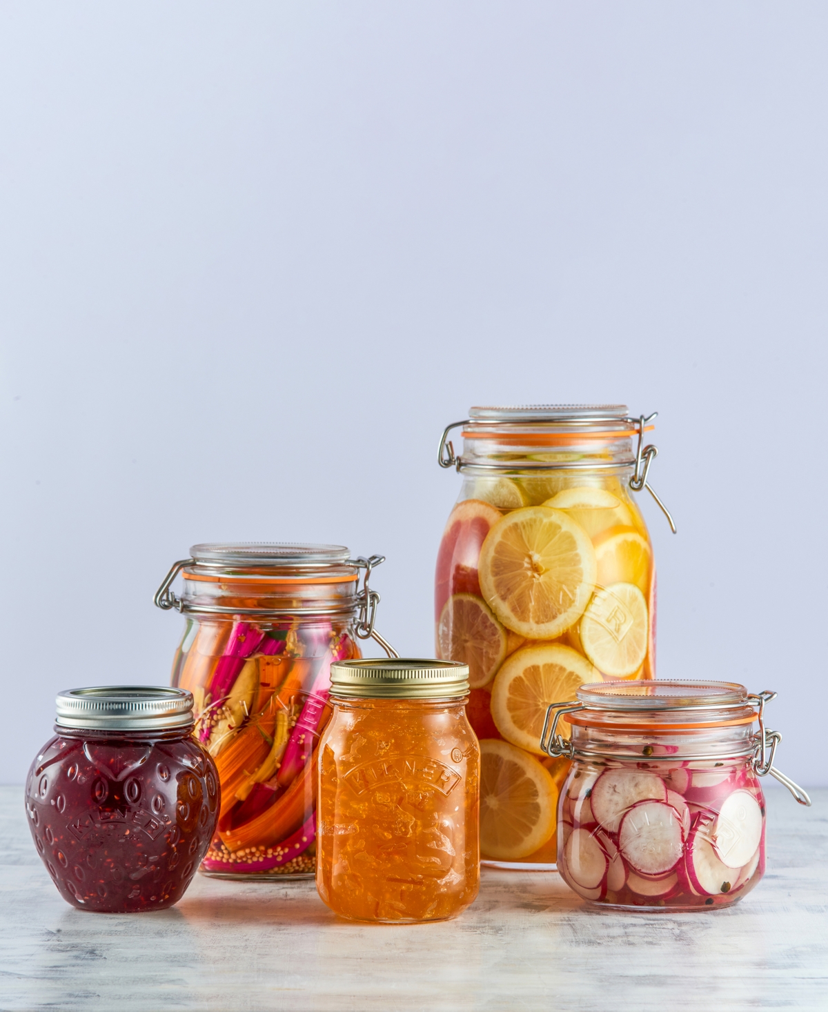 Kilner Set Of 4 Square Clip Top Jars In Clear