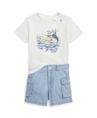 Polo Ralph Lauren - Baby Jersey Graphic Tee & Chambray Short Set
