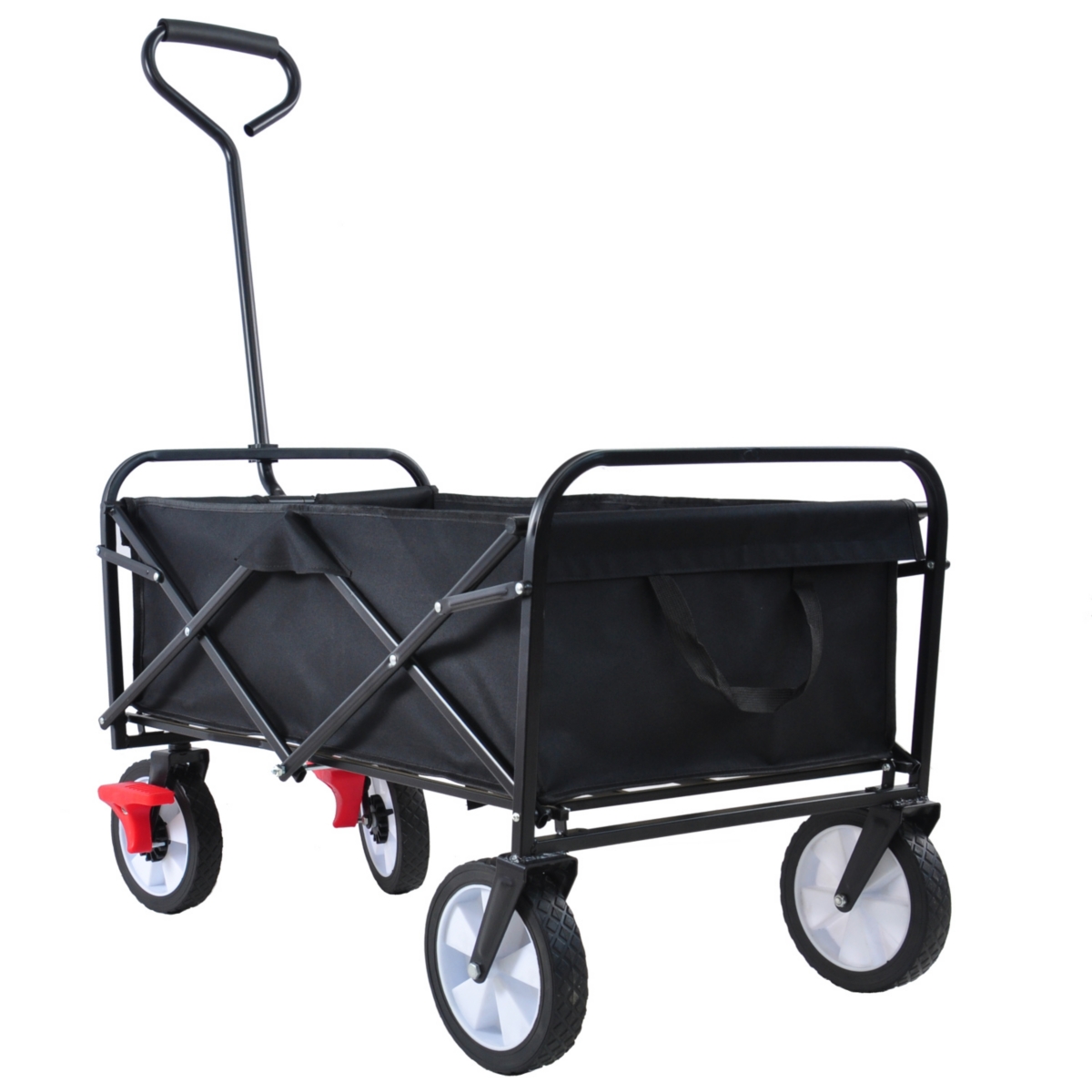 Streamdale Furniture Folding Wagon Garden Shopping Beach Cart (Black)