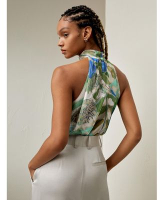 Women's Praslin Mock Neck Silk Top