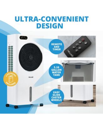 Evaporative Air Cooler and Portable Cooling Fan, Honeycomb Pad, 1600 CFM CycloneCirculation 3.16 Gallon Removable Water Tank, Remote and Time