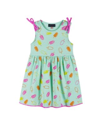Andy & Evan Little Girls Toddler/Child Blue Ice Cream Print Dress - Macy's