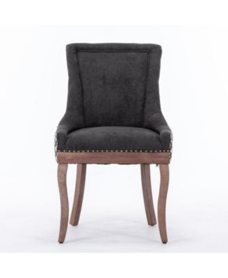 Mid-Century Modern Dining Chair with Intricate Slot Seam Backrest and Solid Wood Frame