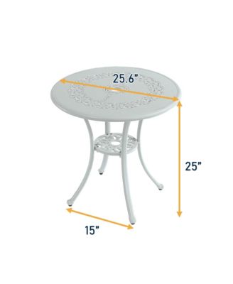 Patio Table Round Outdoor Dinging Coffee Table with Umbrella Hole