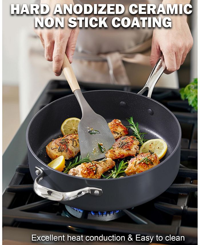 Cooks Standard 4-QT Nonstick Deep Saute Pan with Lid, 10.5-inch Deep ...