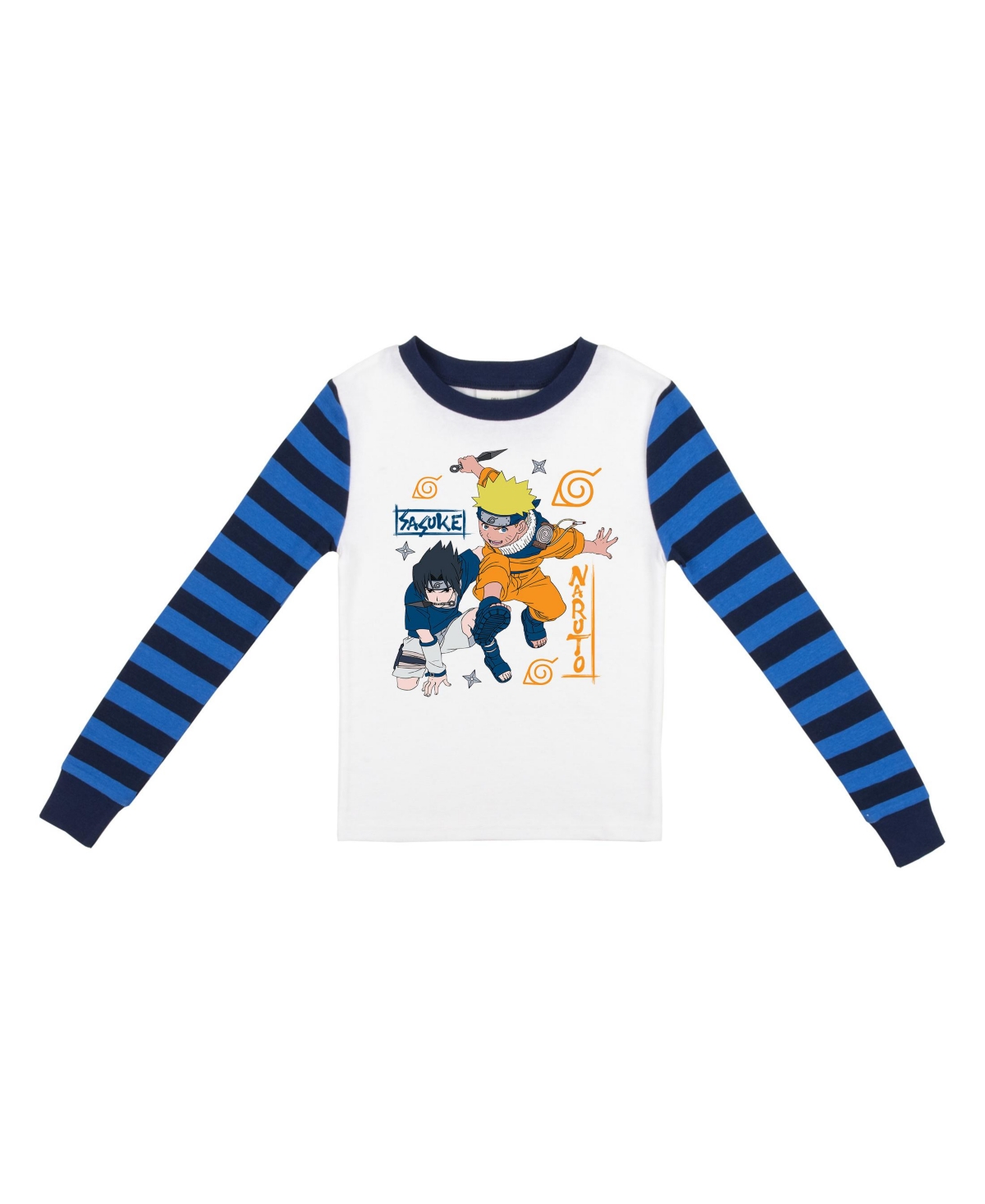 Naruto Little Boys Classic Characters YouthStriped Long Sleeve Pajama Set - Blue