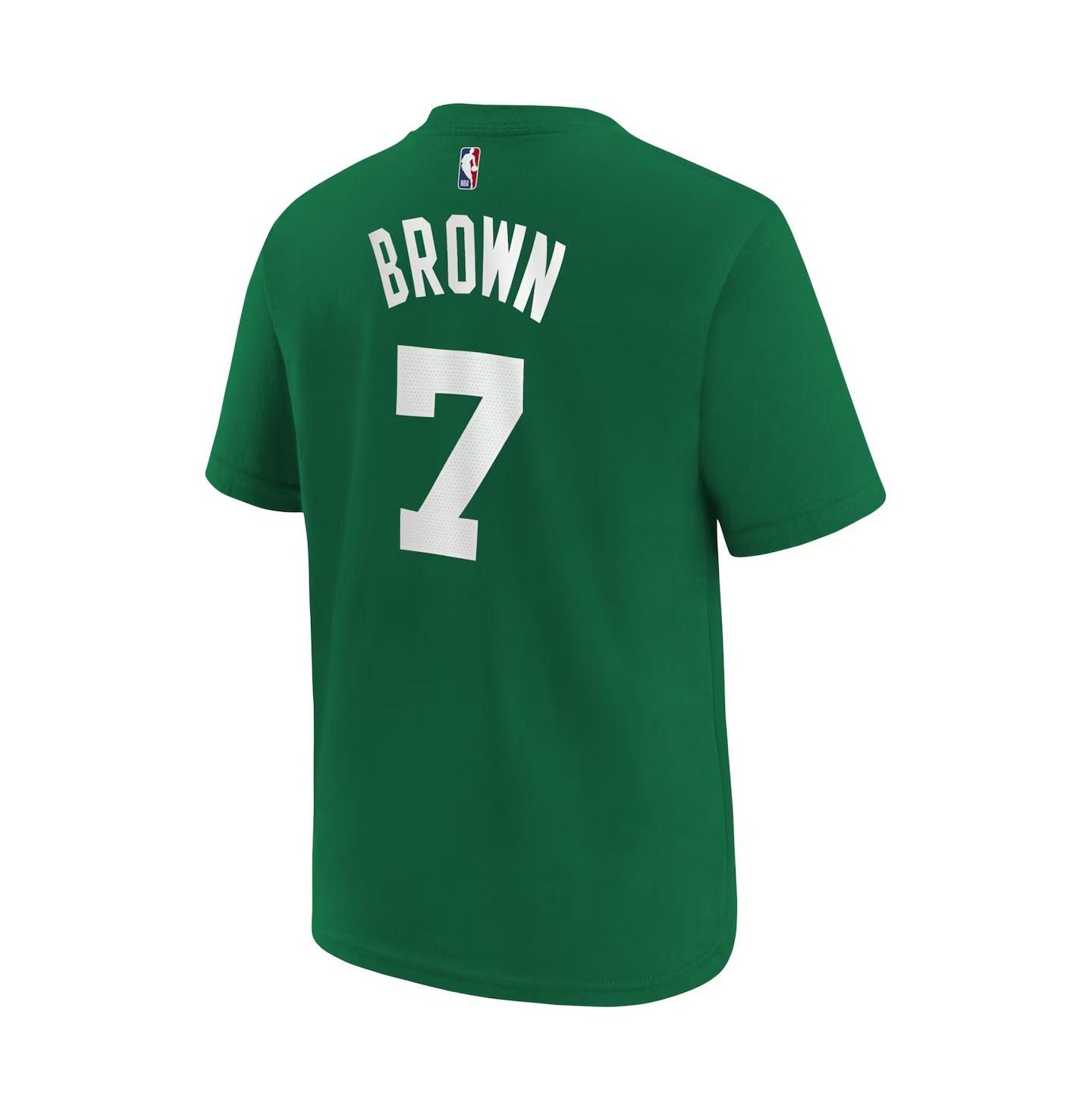 Детская футболка Nike Jaylen Brown Kelly Green Boston Celtics Icon Name & Number — фото 2