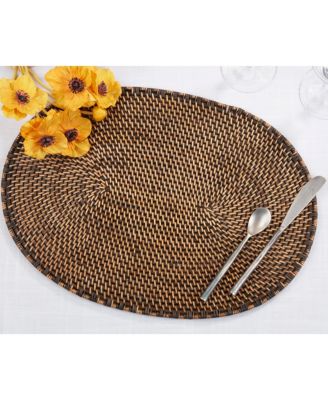 Woven Rattan Placemats Set of 4,14"x19"