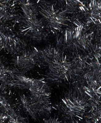 6' Charcoal Brown Iridescent Slim Artificial Tinsel Halloween Tree Unlit