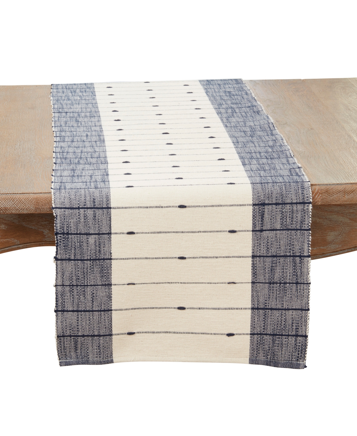 Saro Lifestyle Thin Stripe Table Runner, 16"x72" In Navy Blue