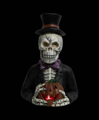 23.5" LED Lighted Skeleton with Jack-O-Lantern Halloween Decoration