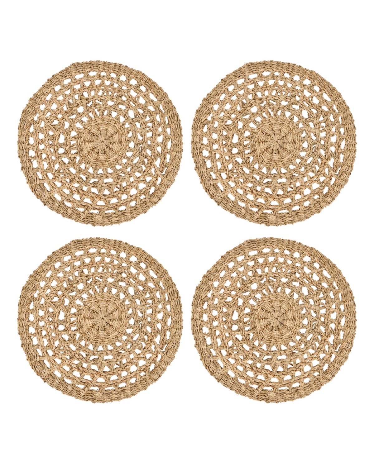 Saro Lifestyle Rustic Charm Seagrass Placemat Set Of 4,15"x15" In Coffee