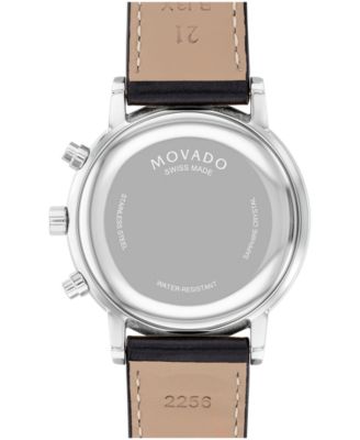 Men's Museum Classic Swiss Quartz Chrono Black Leather Watch 42mm