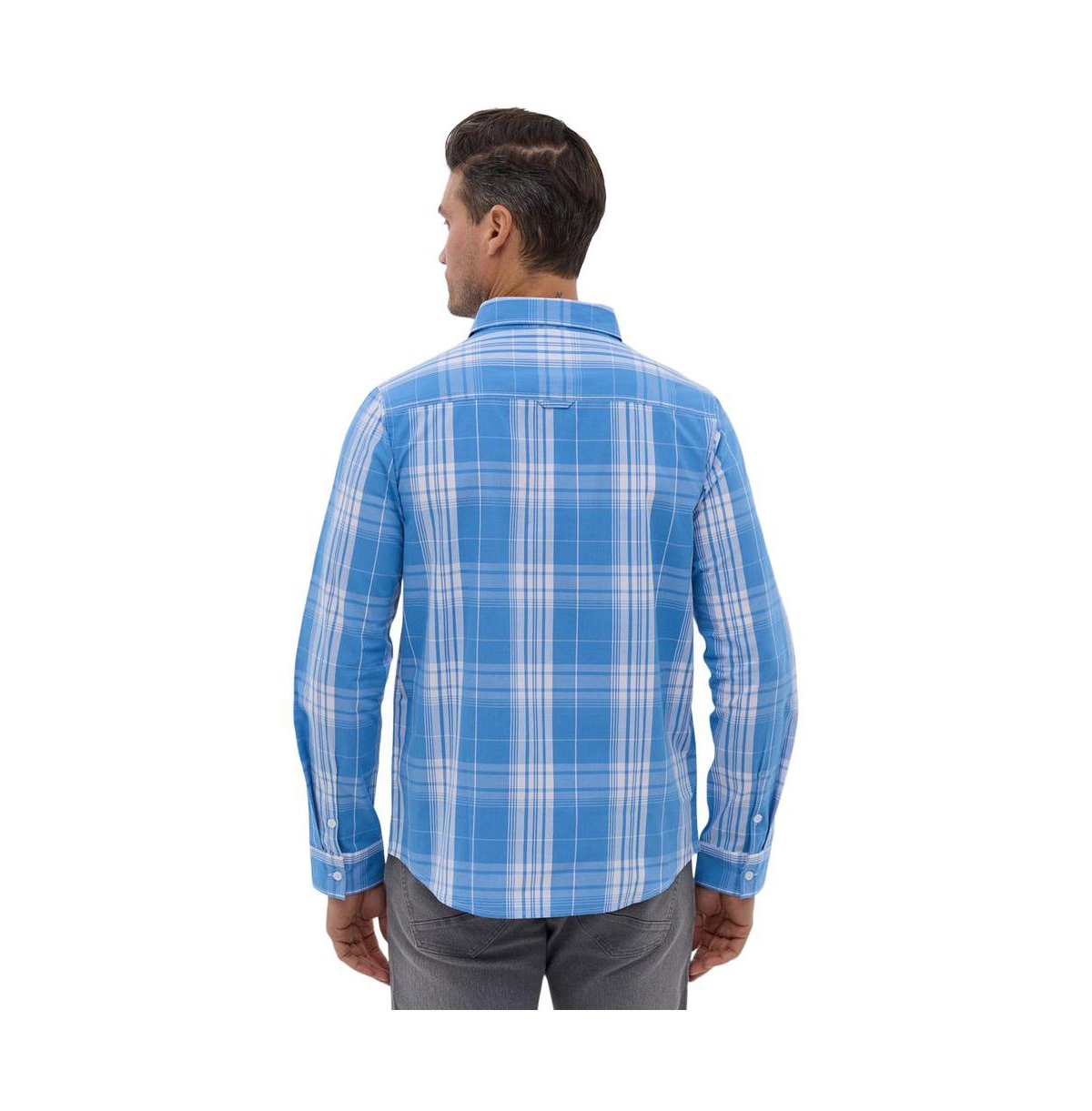 Bench Dna Men's Zimma Long Sleeve Check Shirt -white