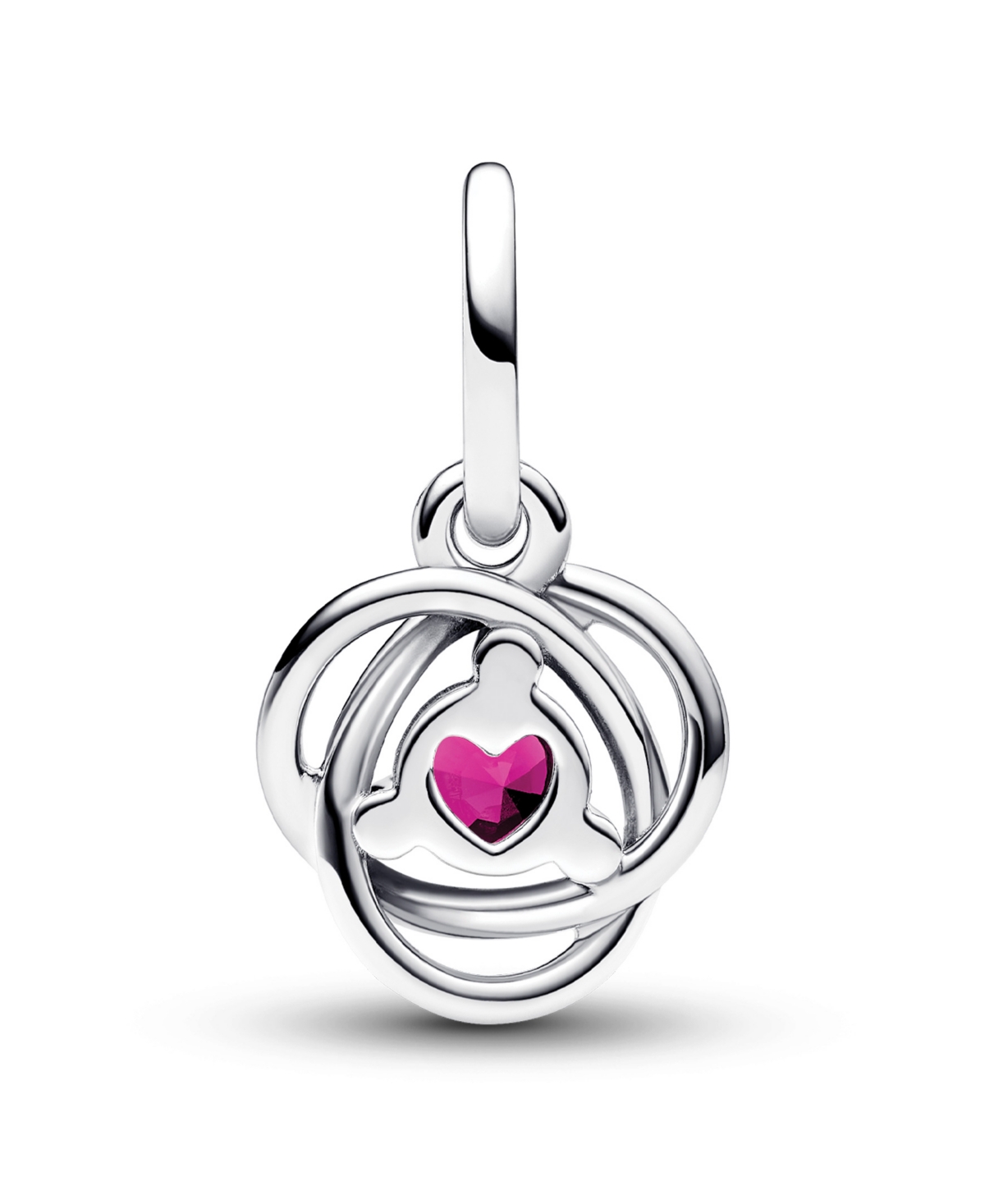 Pandora Sterling Silver Birthday Circle Stone Dangle Charm In Silver