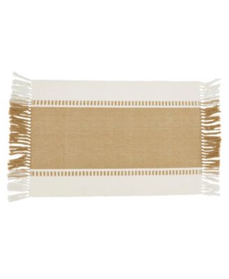 Tassel Trimmed Stripe Placemat Set of 4, 14"x20"